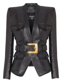 Balmain Belted Leather Jacket | Black | FARFETCH at Farfetch